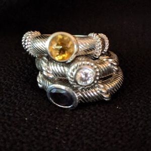 Judith Ripka gemstone sterling silver rings